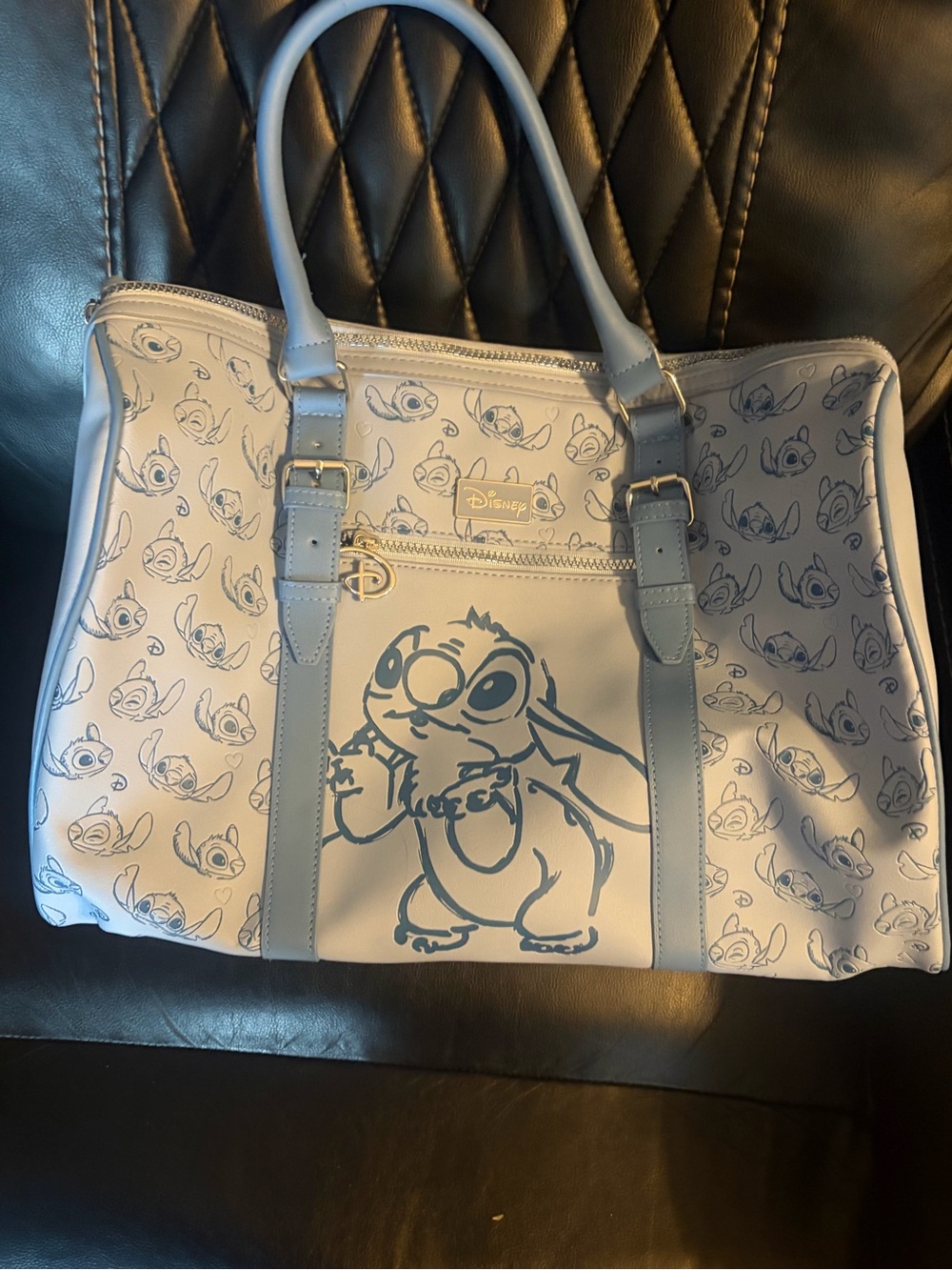 Disney’s Stitch weekender bag with zip compartments